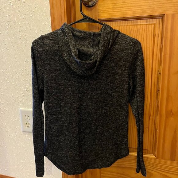 Free for All Knit Hoodie Sweater , XS, Heathered Black - Picture 2 of 6